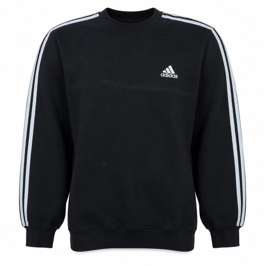 Front view of Adidas Men's Black M Crew Neck Pullover Sweatshirt