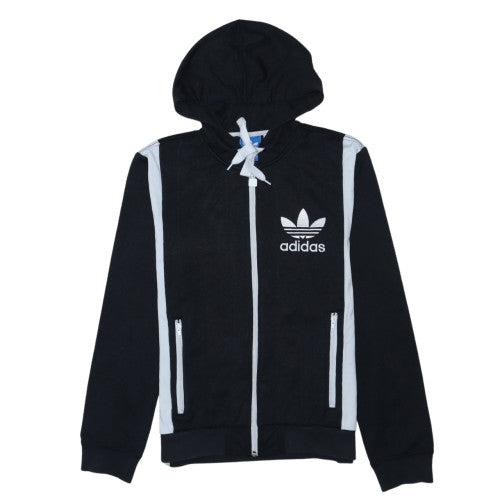 Adidas Mens Black Full Zip Hoodie S Cotton Blend Sportswear