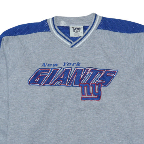 Lee Sport Men Grey Blue New York Giants Pullover Sweatshirt XL