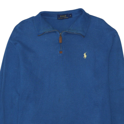 Ralph Lauren Mens Blue Cotton 1/2 Zip Collared Sweatshirt Size M