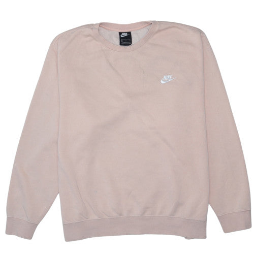 Nike Men’s Beige Logo Pullover Sweatshirt 2XL Crew Neck Regular Fit