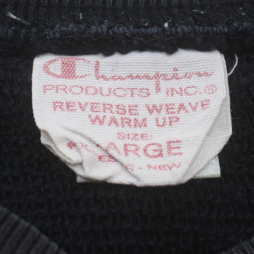 Champion Men's Black Large Reverse Weave Crew Neck Sweatshirt
