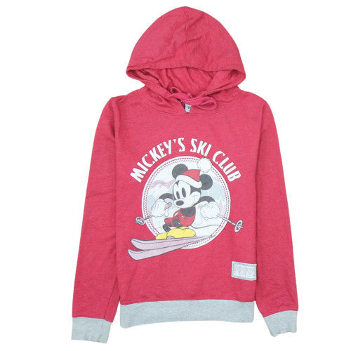Disney Womens Red Mickey's Ski Club Pullover Hoodie Size 14/16