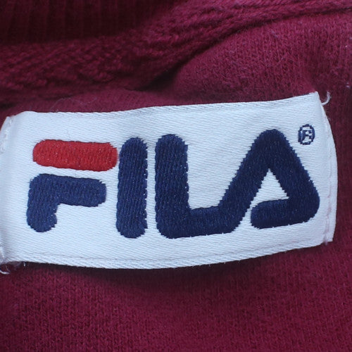 Fila Men's Red Crew Neck Sweatshirt XL Cotton Blend Logo Pullover