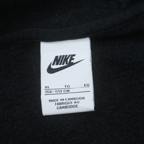 Nike Boys Black Full Zip Hoodie XL 158-170cm Fleece Sweatshirt