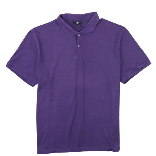 Calvin Klein Men's Purple Cotton Polo Shirt XL Regular Fit