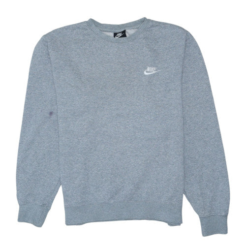 Nike Mens Grey Crew Neck Pullover Sweatshirt M Regular Fit Logo