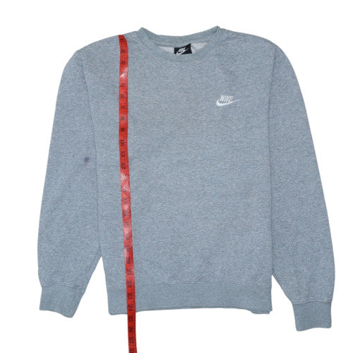 Nike Mens Grey Crew Neck Pullover Sweatshirt M Regular Fit Logo