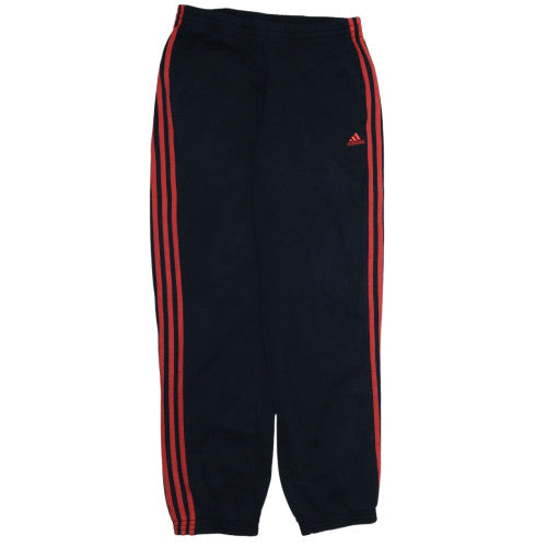 Adidas Men's Black Red Track Pants M Regular Fit Fleece Trousers