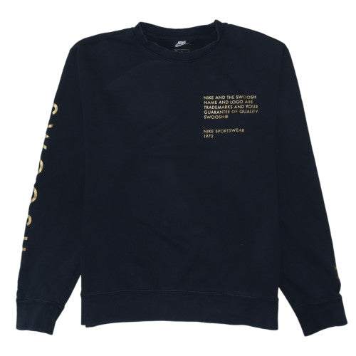 Nike Men's Black Pullover Sweatshirt M Graphic Print Crew Neck