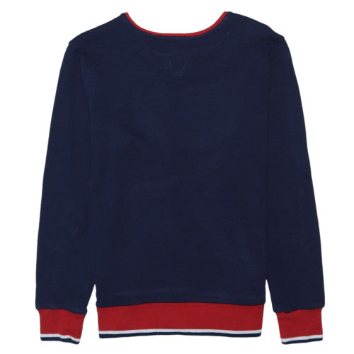 Polo Ralph Lauren Womens Navy Red Crew Neck Cotton Sweatshirt M 10-12