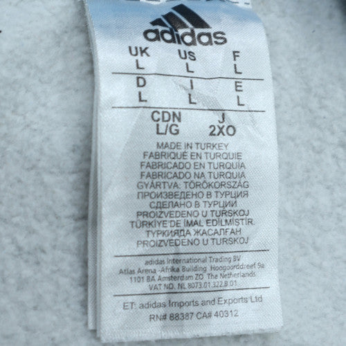 adidas Men Grey Full Zip Hoodie L Sports Fleece Activewear