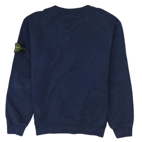 Stone Island Men's Blue Cotton Crew Neck Pullover Sweatshirt M
