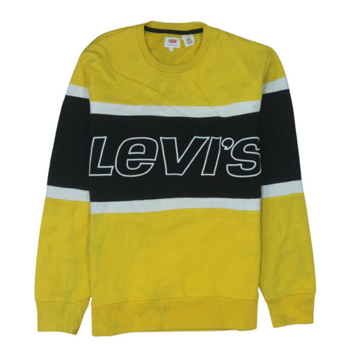 Levi's Men's Yellow Graphic Crew Neck Pullover Sweatshirt M