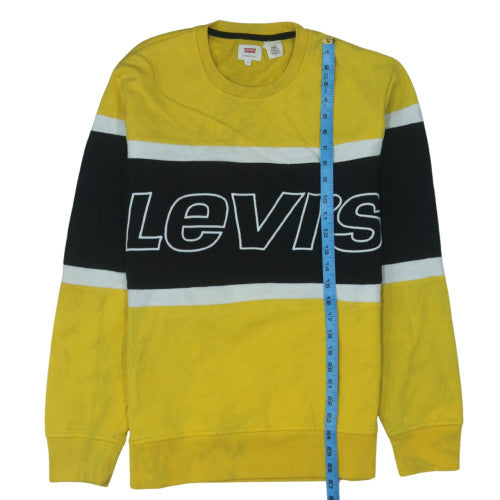 Levi's Men's Yellow Graphic Crew Neck Pullover Sweatshirt M