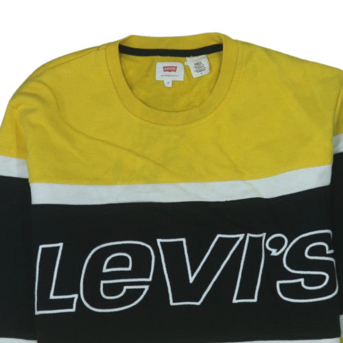 Levi's Men's Yellow Graphic Crew Neck Pullover Sweatshirt M