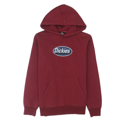 Dickies Men's Red Pullover Hoodie Small Graphic Fleece Sweatshirt