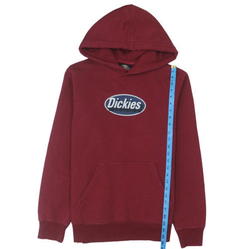 Dickies Men's Red Pullover Hoodie Small Graphic Fleece Sweatshirt