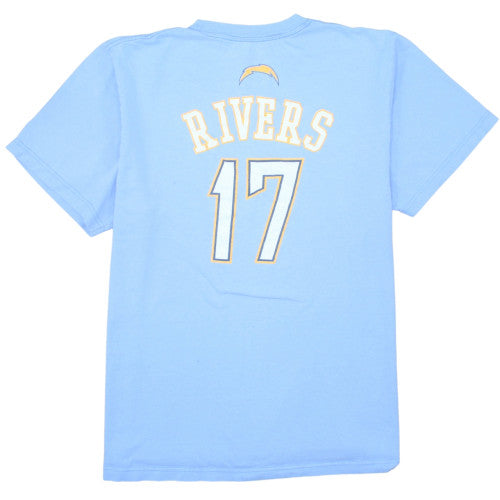 Reebok Men's Blue Chargers 17 Rivers Classic Cotton T-Shirt Size L