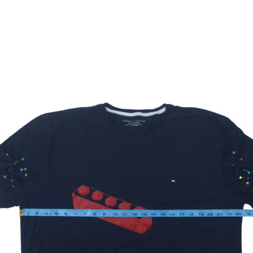 Tommy Hilfiger Men's Navy Graphic Short Sleeve Crew Neck T-Shirt XXL