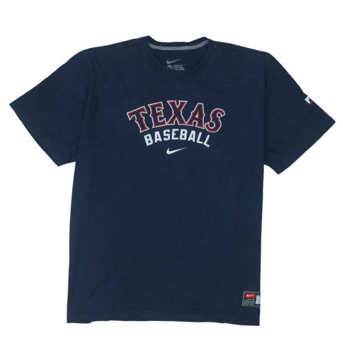 Nike Men's Navy Texas Baseball T-Shirt XXL Regular Fit Cotton