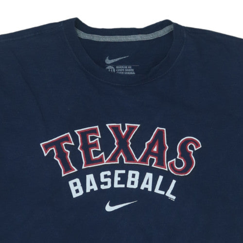 Nike Men's Navy Texas Baseball T-Shirt XXL Regular Fit Cotton