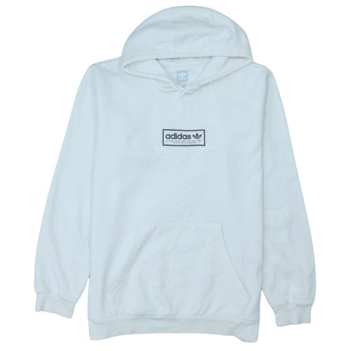 Adidas Mens White Pullover Fleece Hoodie Size M