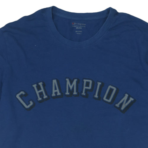 Champion Mens Blue XL Crew Neck Cotton T-Shirt