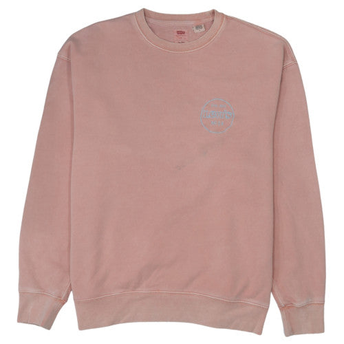 Levi's Mens Pink Relaxed Sweatshirt Crew Neck M Cotton Casual