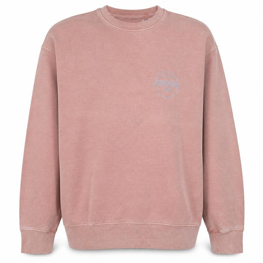 Front view of Levi's men’s pink relaxed sweatshirt crew neck m cotton casual