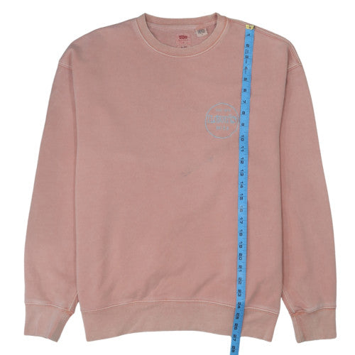 Levi's Mens Pink Relaxed Sweatshirt Crew Neck M Cotton Casual