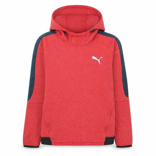 Puma Boys Red Hooded Pullover Sweatshirt Size M Cotton Blend