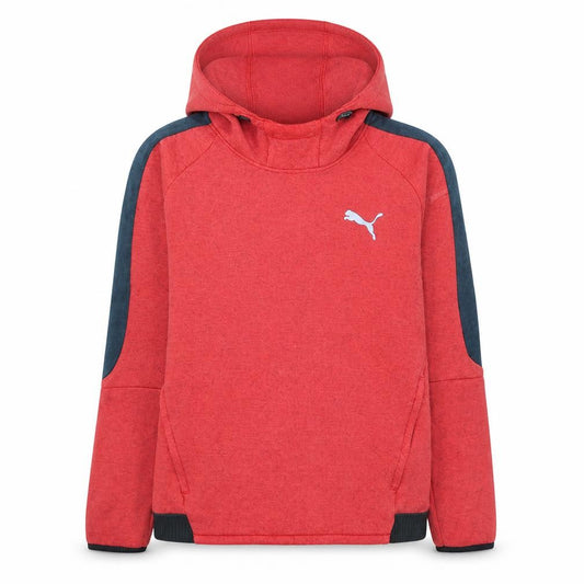 Puma Boys Red Hooded Pullover Sweatshirt Size M Cotton Blend