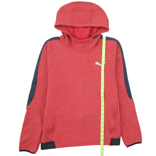 Puma Boys Red Hooded Pullover Sweatshirt Size M Cotton Blend