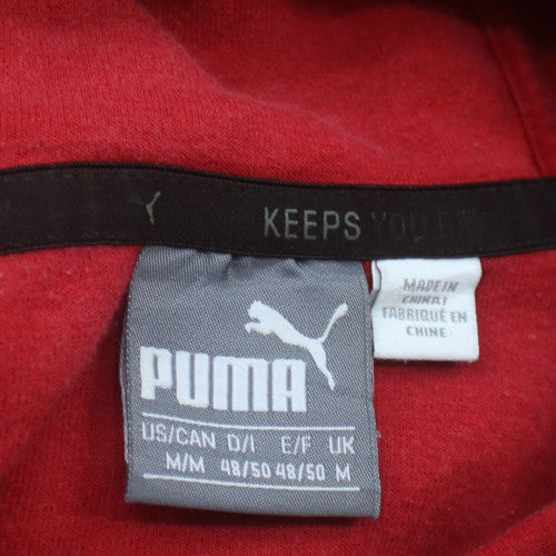 Puma Boys Red Hooded Pullover Sweatshirt Size M Cotton Blend