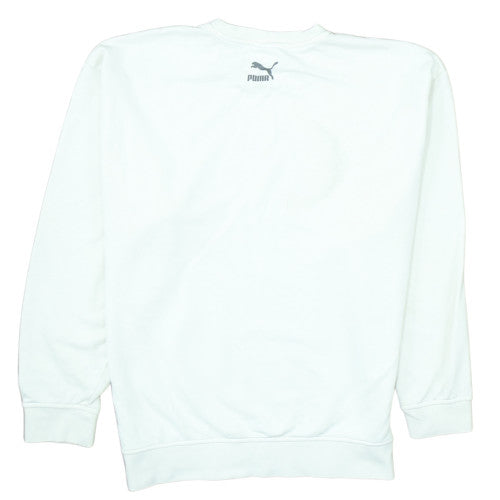 Puma Men's White Crew Neck Pullover Sweatshirt Size S Regular Fit