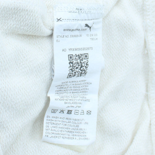 Puma Men's White Crew Neck Pullover Sweatshirt Size S Regular Fit