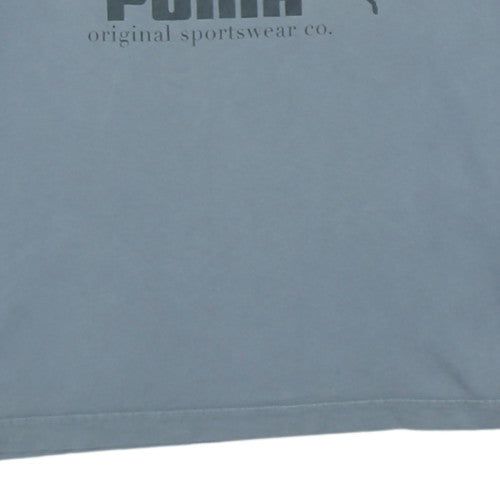 Puma Men's Grey Long Sleeve Graphic Crew Neck Cotton Top 2XL