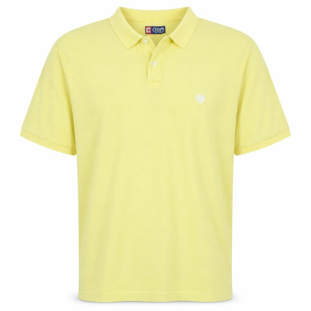 Chaps Men's Yellow Cotton Short Sleeve Polo Shirt XL