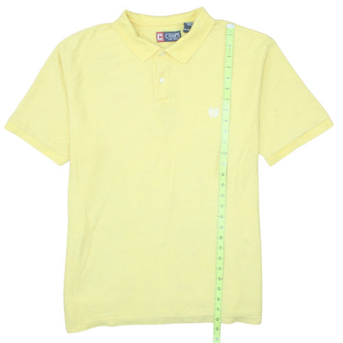 Chaps Men's Yellow Cotton Short Sleeve Polo Shirt XL