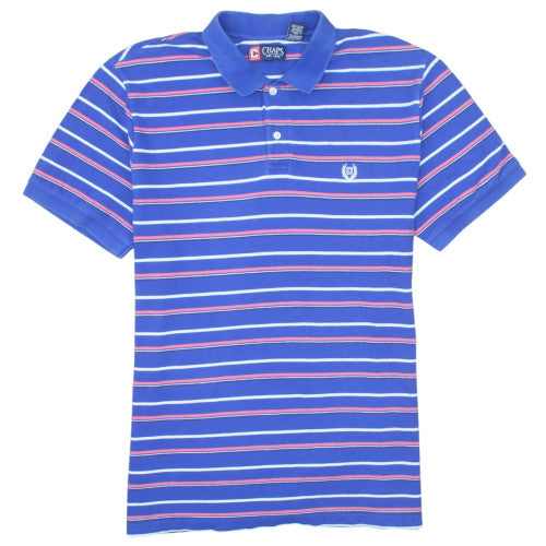 Chaps Men's Blue Striped Cotton Polo Shirt XL Regular Fit