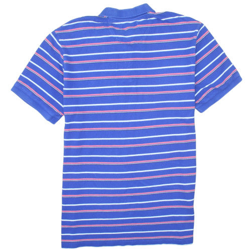 Chaps Men's Blue Striped Cotton Polo Shirt XL Regular Fit
