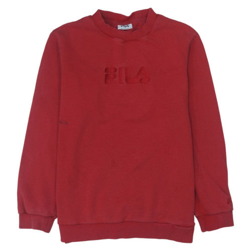 Fila Womens Red Crew Neck Pullover Sweatshirt Size 14