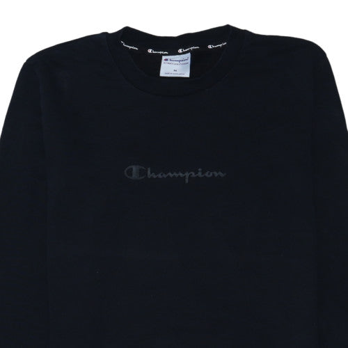 Champion Men Black Medium Crew Neck Pullover Sweatshirt