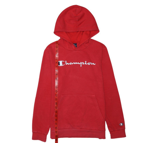 Champion Boys Red Pullover Hoodie XL - Cotton Blend Logo Sweatshirt