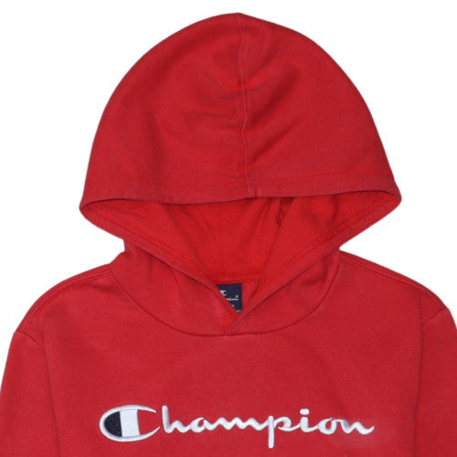 Champion Boys Red Pullover Hoodie XL - Cotton Blend Logo Sweatshirt