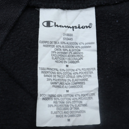 Champion Men’s Black Pullover Sweatshirt Medium Fleece Crew Neck