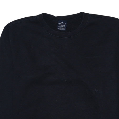 Champion Men’s Black Pullover Sweatshirt Medium Fleece Crew Neck