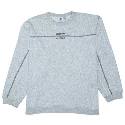 Adidas Men's Grey Crew Neck Sweatshirt Size M Classic Casual Style