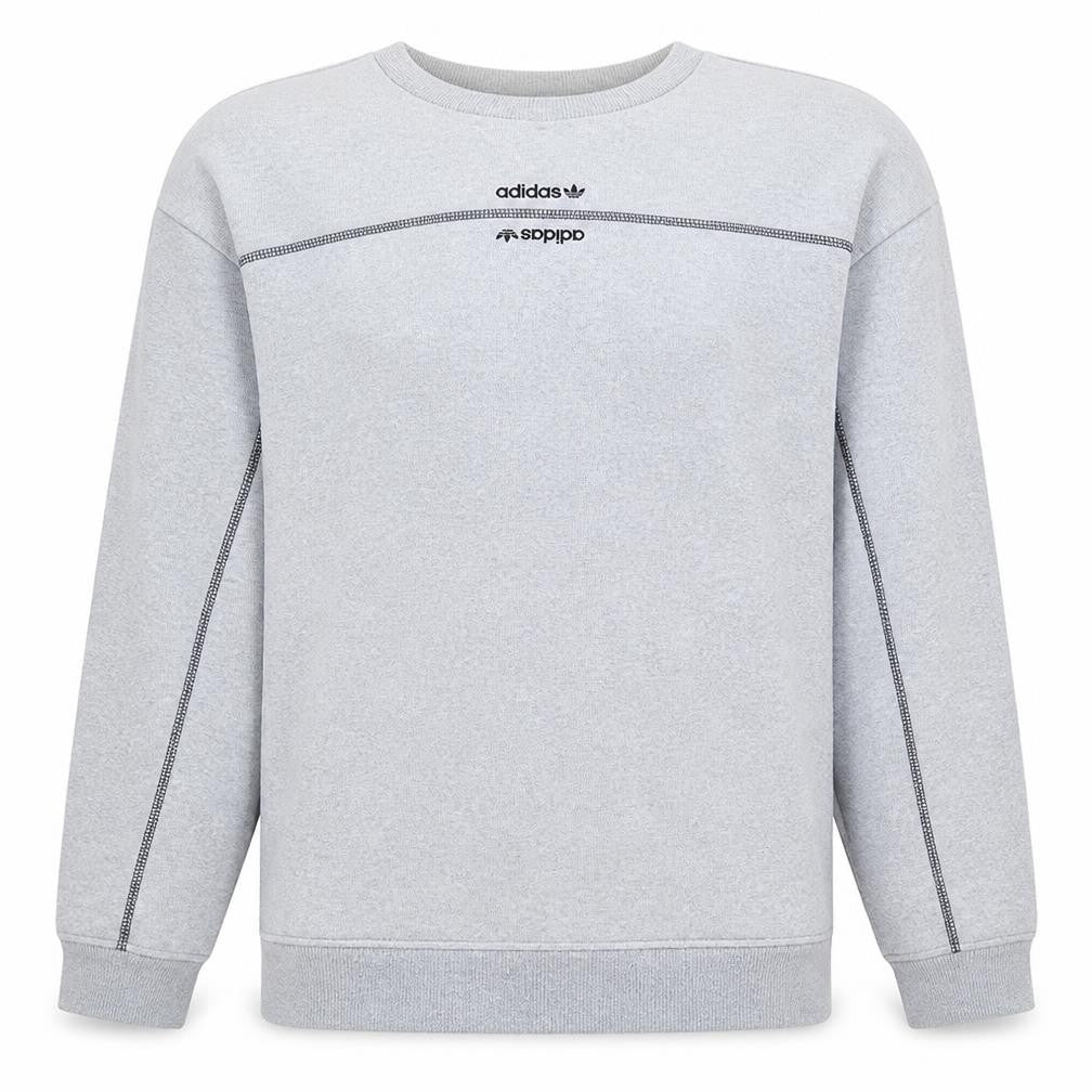 Adidas Men's Grey Crew Neck Sweatshirt Size M Classic Casual Style